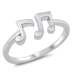 Silver Ring - Musical Notes