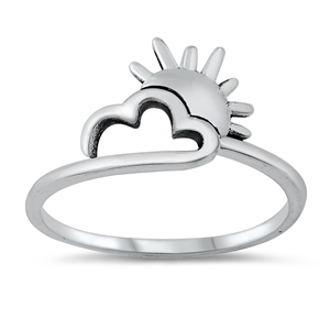 Silver Ring - Sun and Cloud