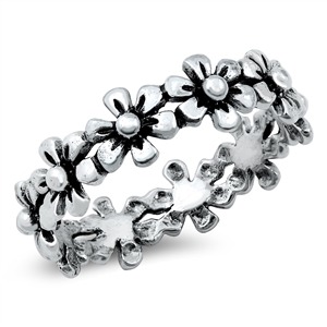 Silver Ring - Flowers