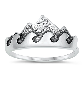 Silver Ring - Mountains and Waves