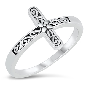 Silver Ring - Filigree Cross
