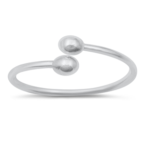 Silver Ring - Wraparound Ball Studs