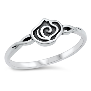 Silver Ring - Small Rose