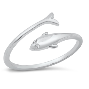 Silver Ring - Dolphin Wrap