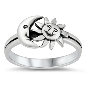 Silver Ring - Sun & Moon