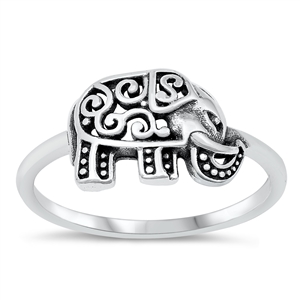 Silver Ring - Filigree Elephant