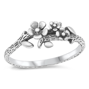 Silver Ring - Flower Vine