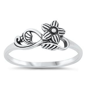 Silver Ring - Flower w/ Vines