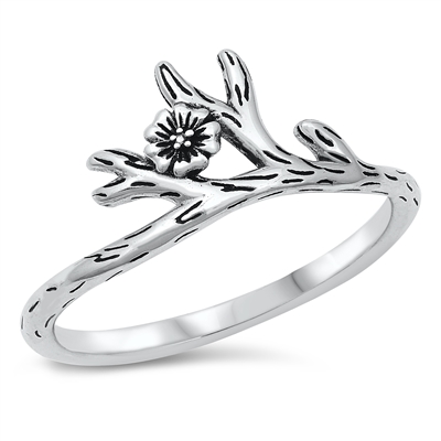 Silver Ring - Flower Branch