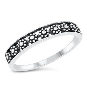 Silver Ring - Flowers