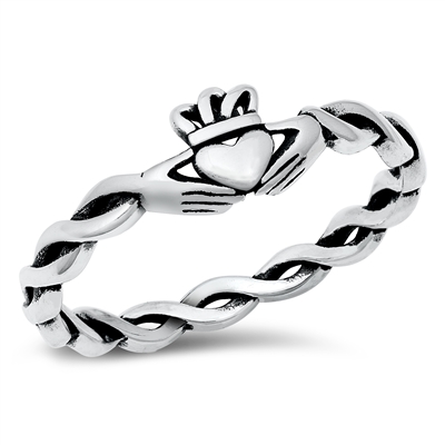 Silver Ring - Rope Claddagh