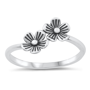 Silver Ring - Flowers