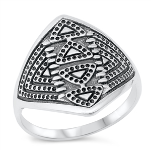 Silver Ring - Aztec