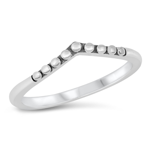 Silver Ring - V Dot