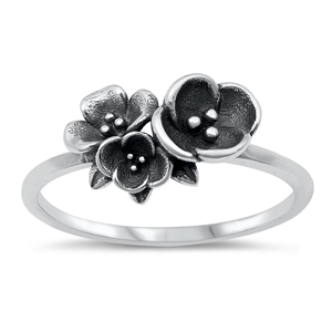 Silver Ring - Flowers