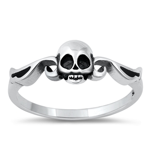 Silver Ring - Skull & Wings