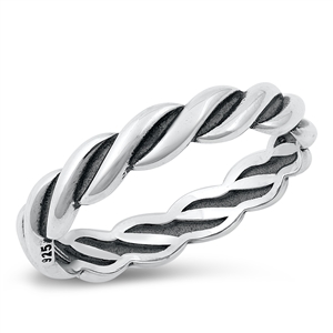 Silver Ring - Rope