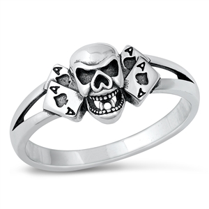 Silver Ring - Skull & Ace of Spades