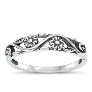 Silver Ring - Flowers