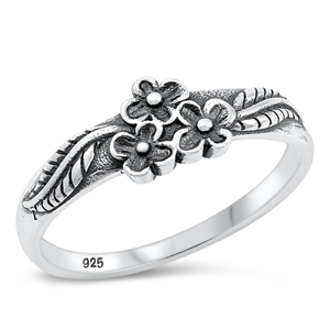 Silver Ring - Flowers