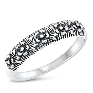 Silver Ring - Flowers