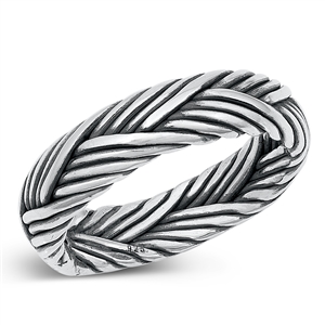 Silver Ring - Fan Braided Band