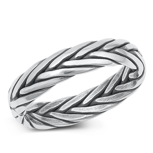 Silver Ring - Rounded Braided Band