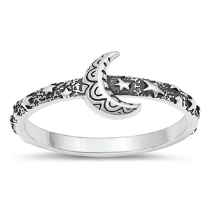 Silver Ring - Crescent Moon