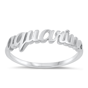 Silver Ring - Aquarius Zodiac