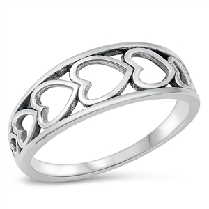 Silver Ring - Hearts