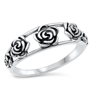 Silver Ring - Roses