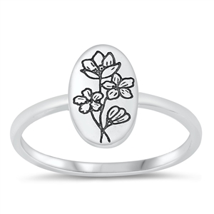 Silver Ring - Flowers