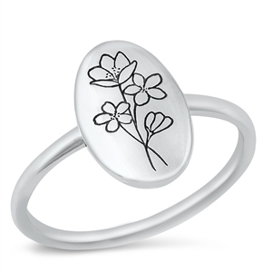 Silver Ring - Flowers