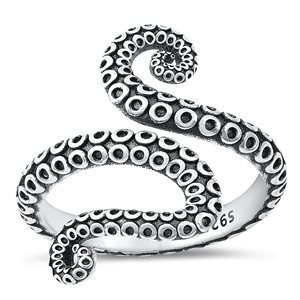 Silver Ring - Octopus Tentacles