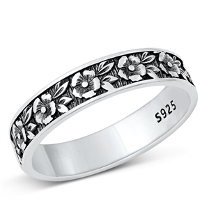 Silver Ring - Flowers