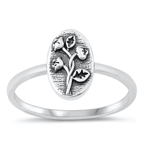 Silver Ring - Flowers