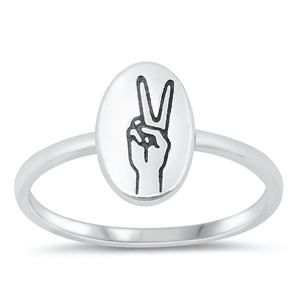 Silver Ring - Peace Sign