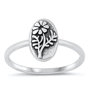 Silver Ring - Flowers