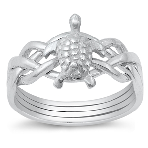 Silver Ring - Turtle Puzzle Ring