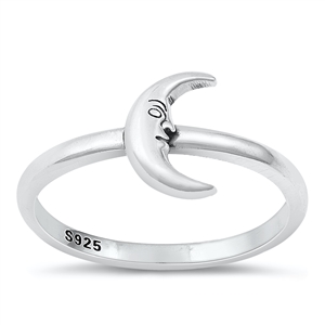 Silver Ring - Crescent Moon