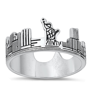 Silver Ring - New York Skyline