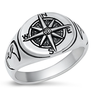 Silver Ring - Compass