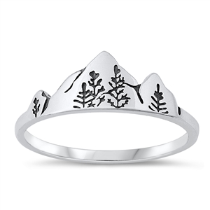 Silver Ring - Mountains & Trees