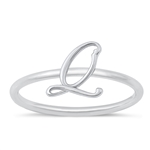 Silver Initial Ring - Q