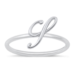 Silver Initial Ring - S