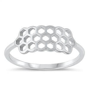 Silver Ring - Honeycomb