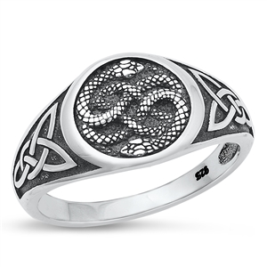 Silver Ring - Celtic Snakes