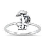 Silver Ring - Mushrooms