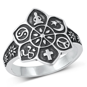 Silver Ring - Symbols