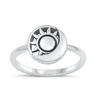 Silver Ring - Sun & Moon